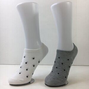 Your Missing Sock Womens Ankle Socks 2 Pairs Polka Dots Gray & White Fun Design